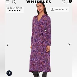 Whistles Mottled Leopard Midi Dress us8